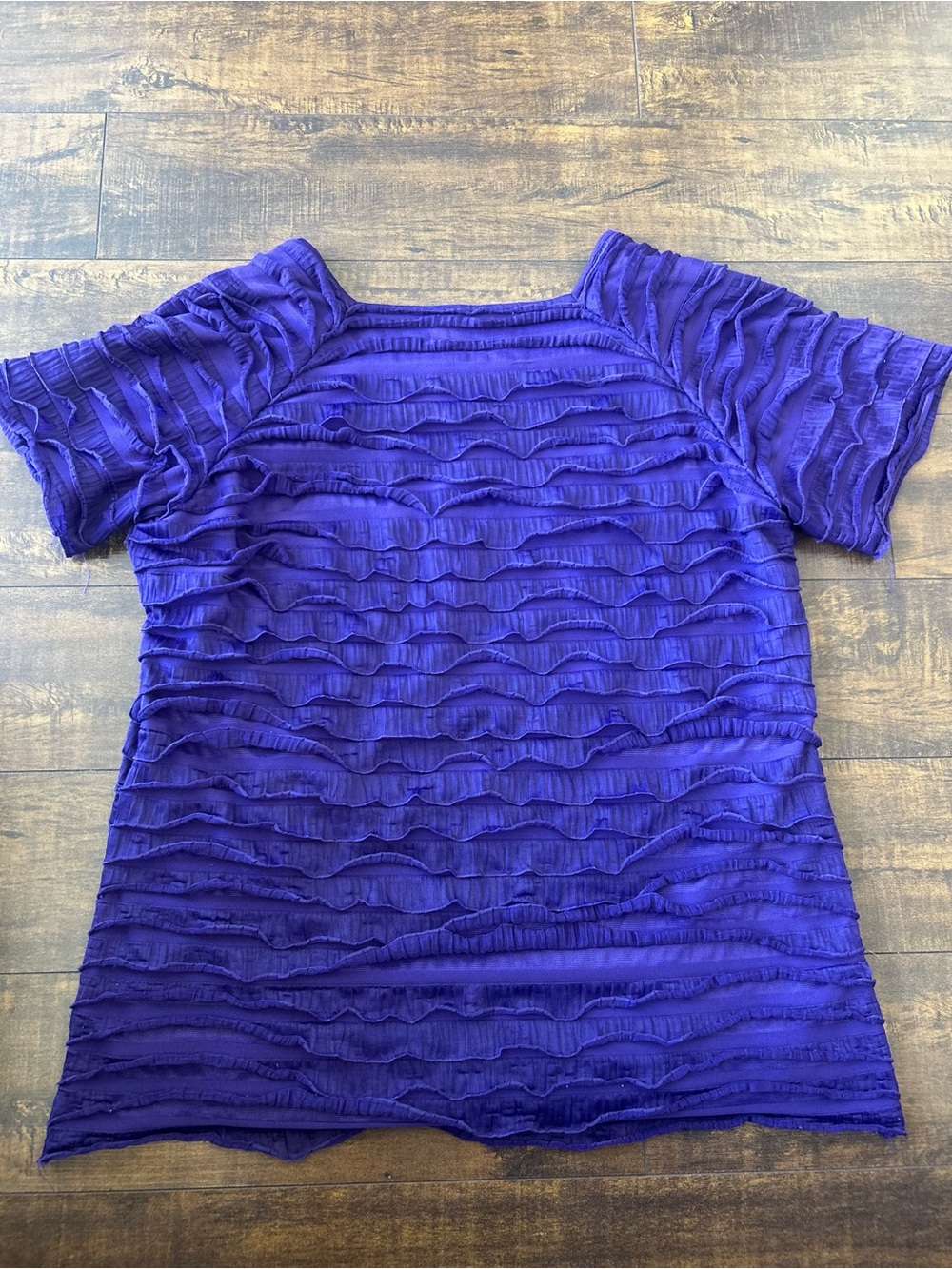 ✨ 3/$25 ✨ Allison Daley Royal Purple Short-Sleeve Ruffled Tee - Picture 2 of 7